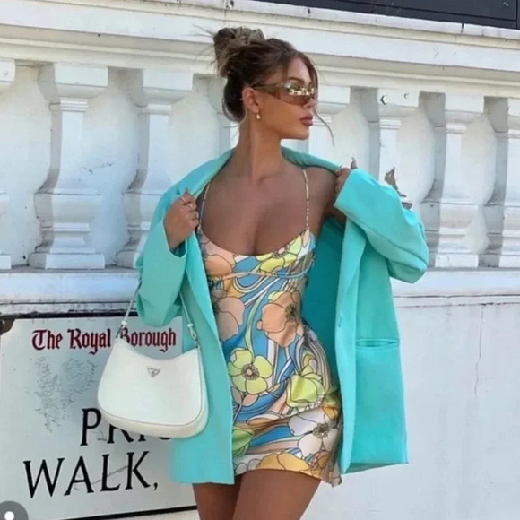 Zara Satin Effect  Print Mini Dress Blogger Fav Sz Medium - Picture 1 of 10